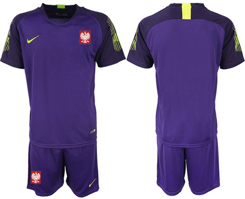 Poland Blank Purple Goalkeeper Soccer Country Jersey